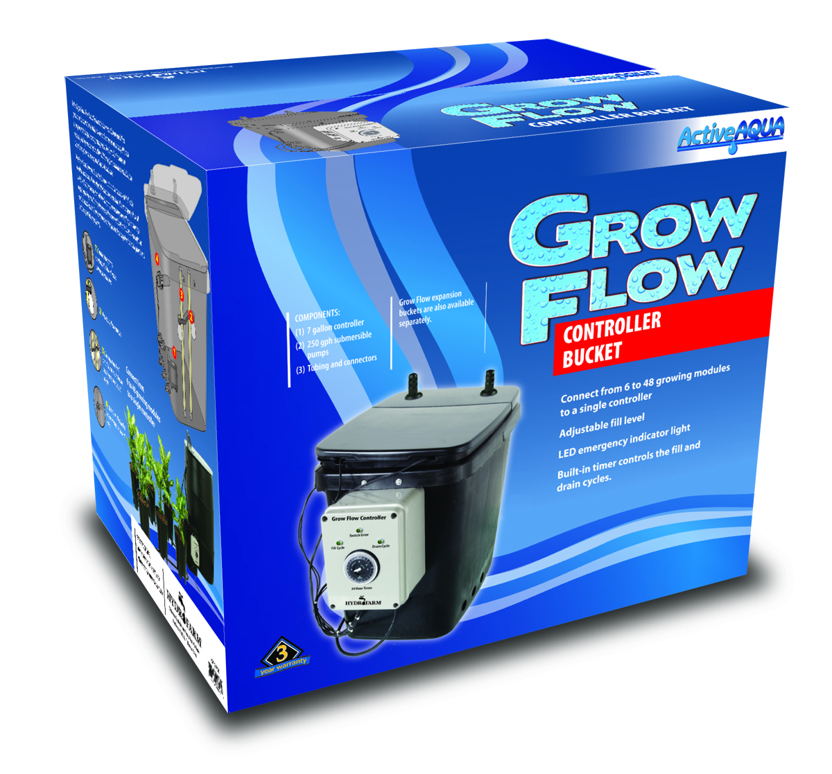 Active Aqua Grow Flow 2 gal System w/Controller Unit & 1/2
