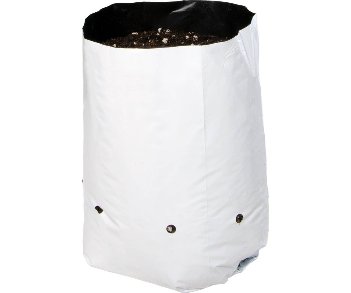 Hydrofarm Black & White Grow Bag, 1 Gal (20 Packs of 25)